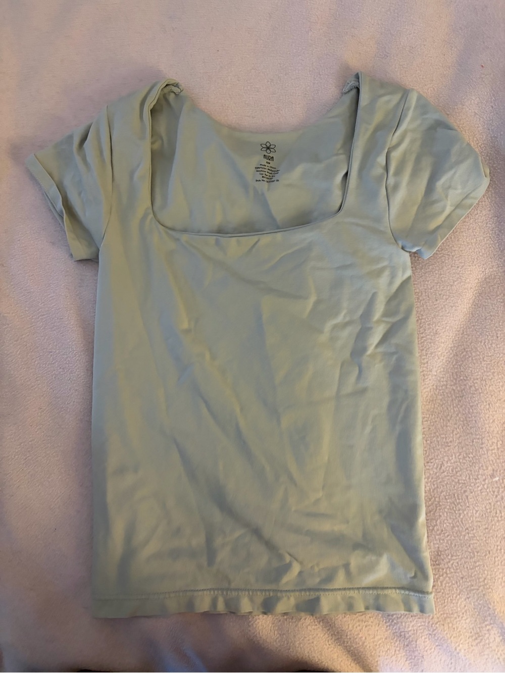 Aura Scoop Neck Short Sleeve Tee - Sage Green